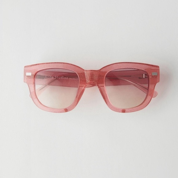ACNE STUDIOS PINK GLITTER SUNGLASSES - Picture 1 of 3